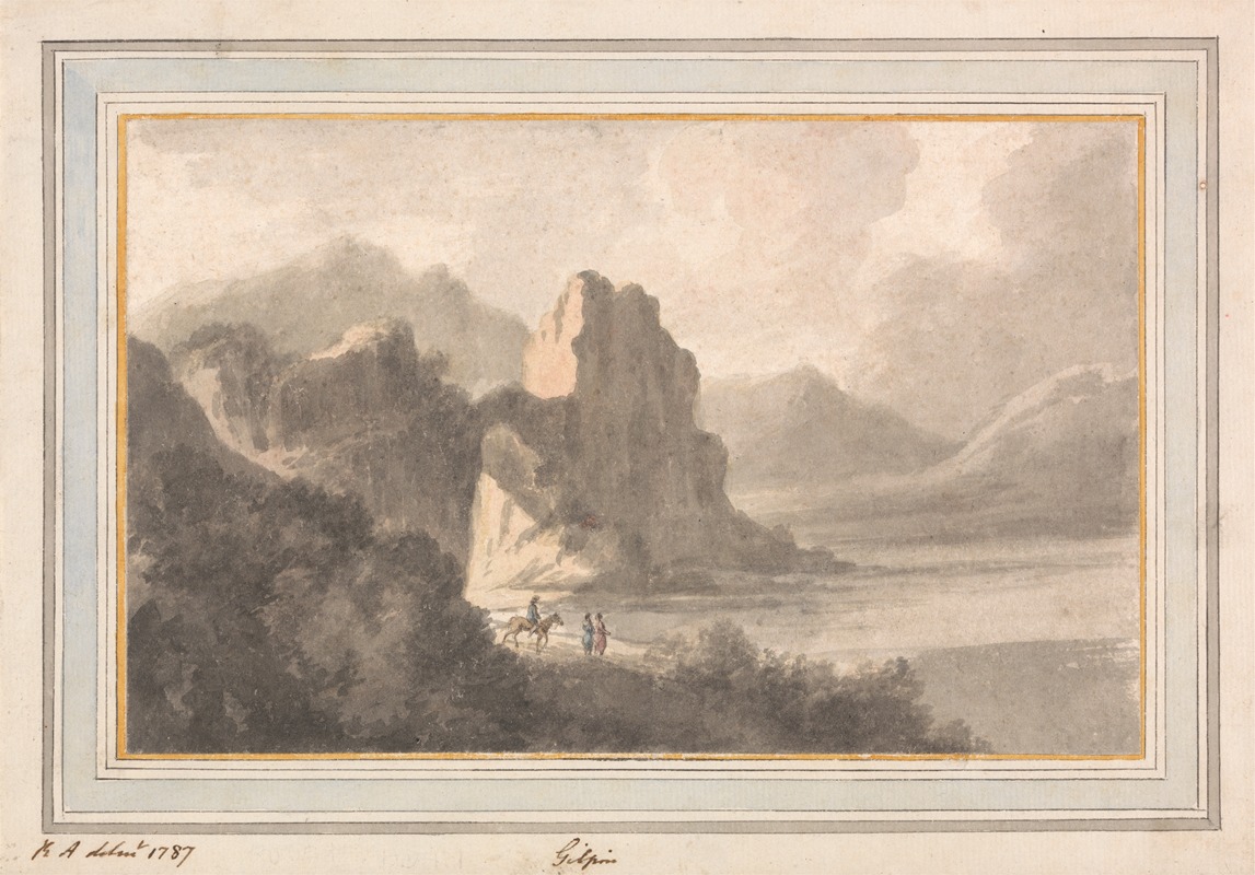 Robert Adam - Figures in a Rocky Romantic Landscape