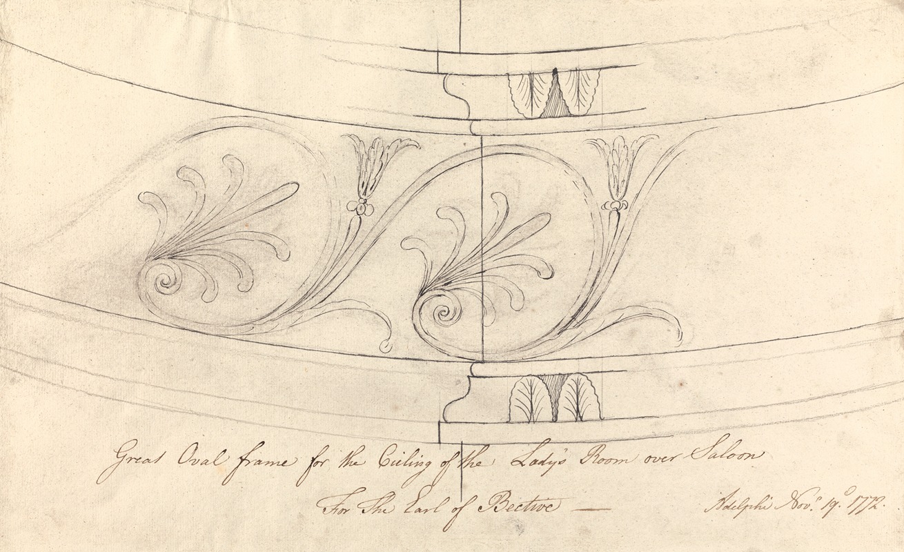 Robert Adam - Headfort House, Ireland: Detail of the Lady’s Room Ceiling
