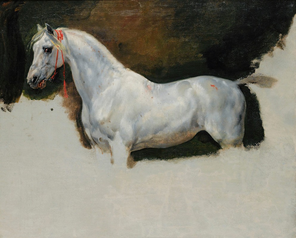 Horace Vernet - Study of a white horse