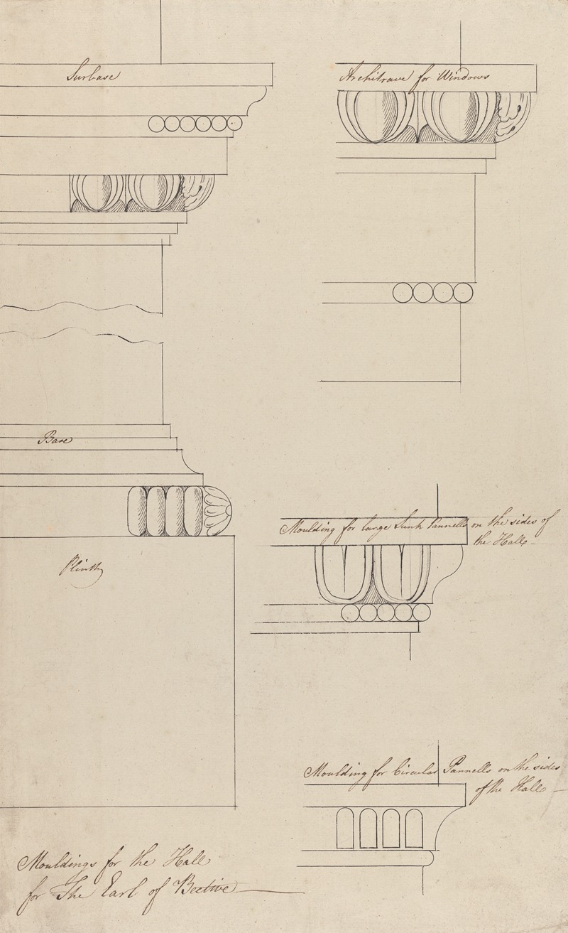 Robert Adam - Headfort House: Moldings in the Hall