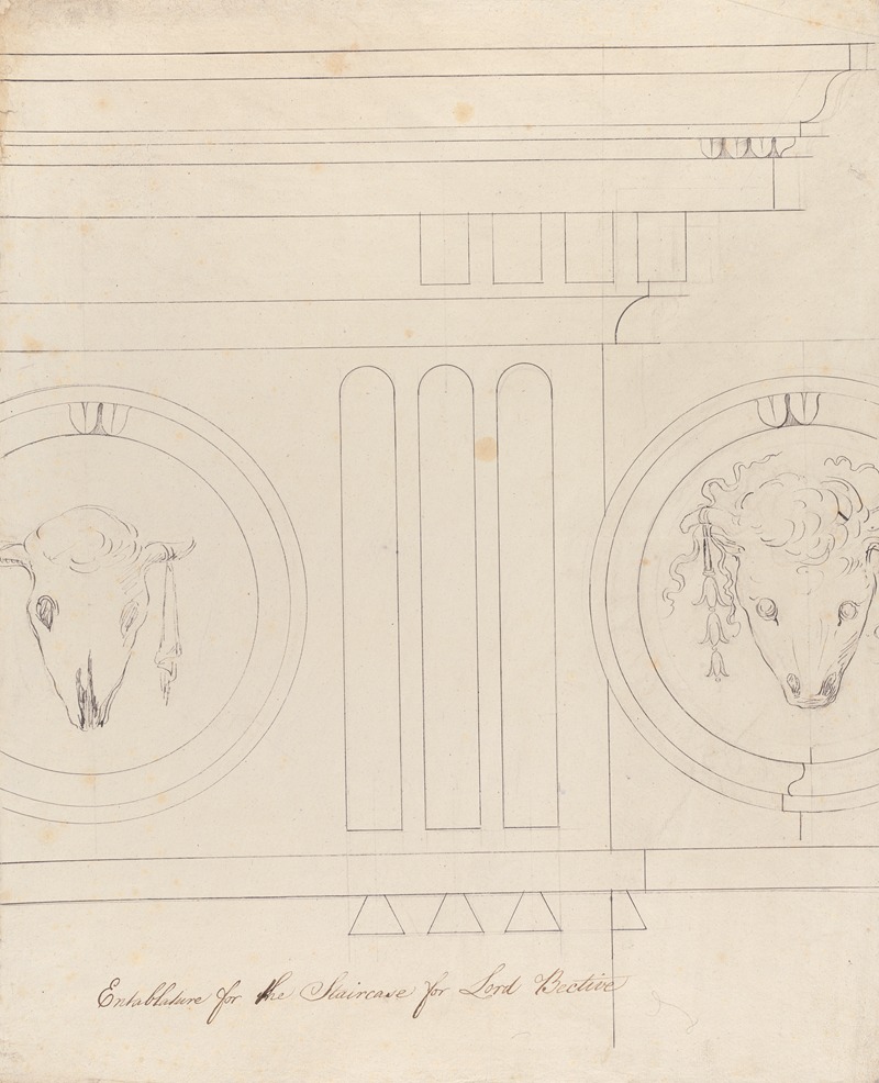 Robert Adam - Headfort House: Staircase Entablature