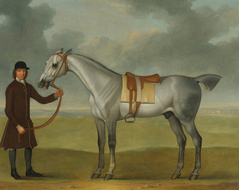 James Seymour - Mr. Thomas Panton’s Crab, A Grey Racehorse, Being Held By A Groom On Newmarket Heath
