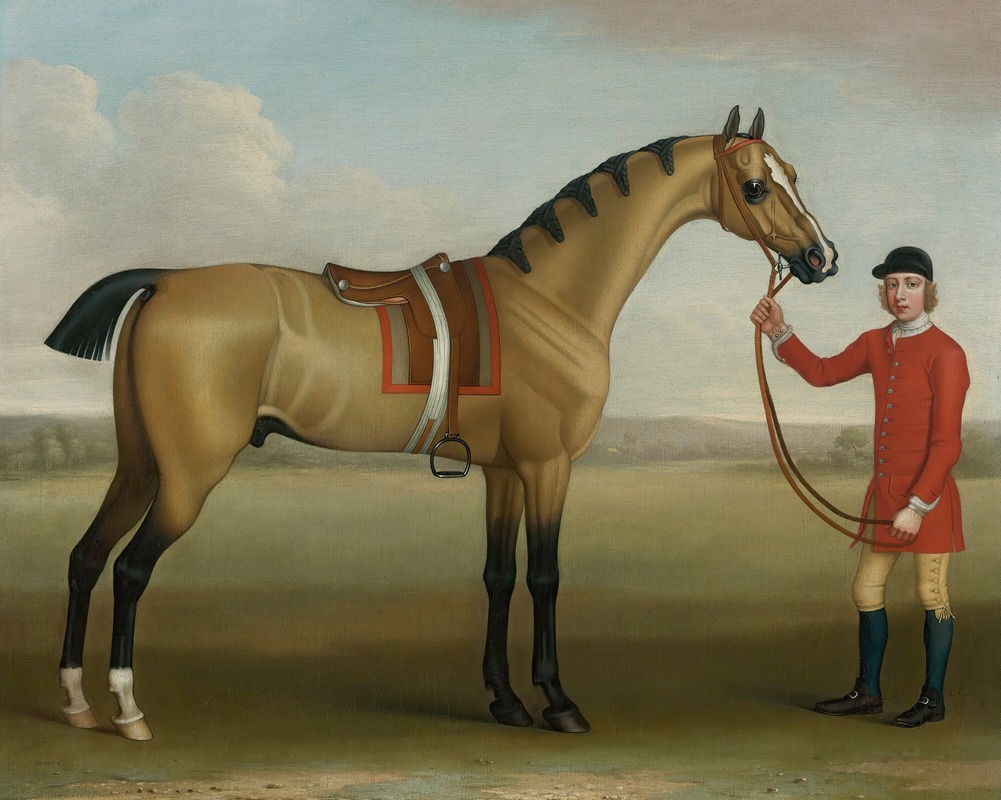 James Seymour - Cato, A Bay Racehorse, With A Groom In A Landscape