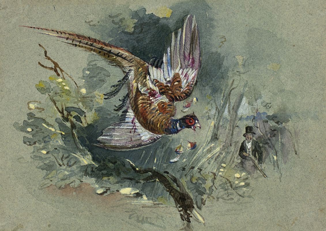 Charles B. Newhouse - Pheasant and Hunter