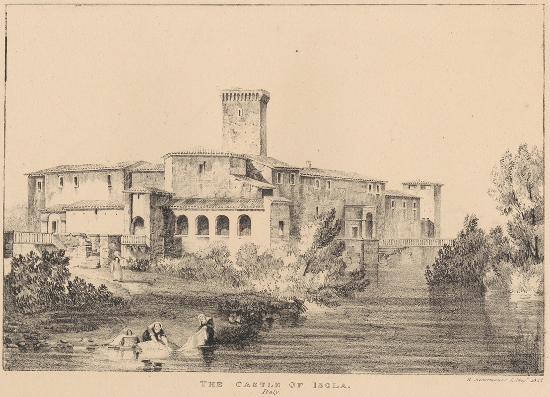 Rudolf Ackermann - The Castle of Isola, Italy