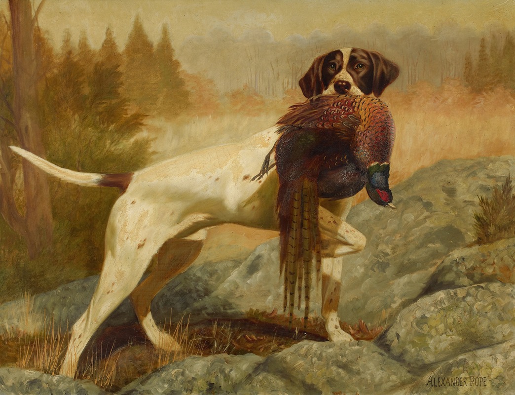 Alexander Pope Jr. - Pointer with Pheasant