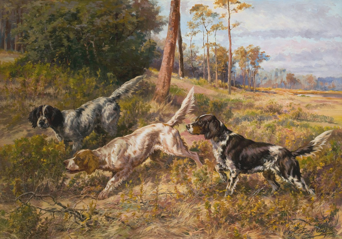 Edmund Henry Osthaus - English Setters in Field