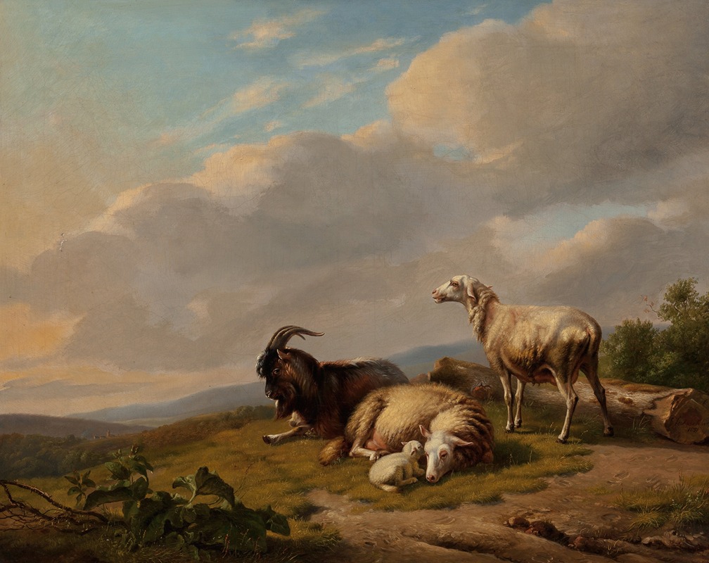 Eugène Joseph Verboeckhoven - Sheep and Goats in a Landscape