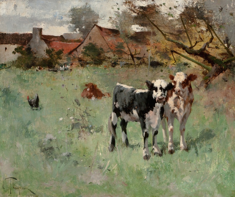 Harry Ives Thompson - Two Cows in a Pasture