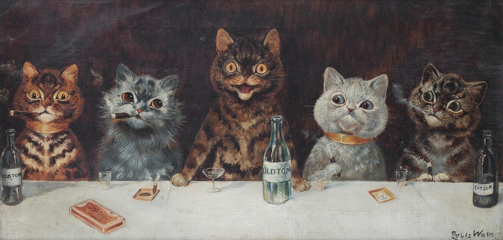 Louis Wain - The bachelor party