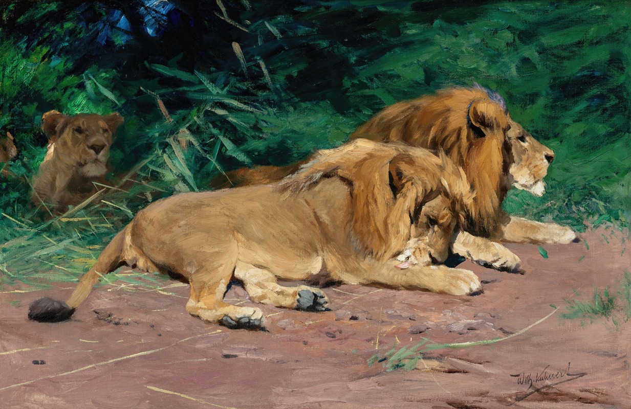 Wilhelm Kuhnert - Ruhende Löwen (Lions at Rest)
