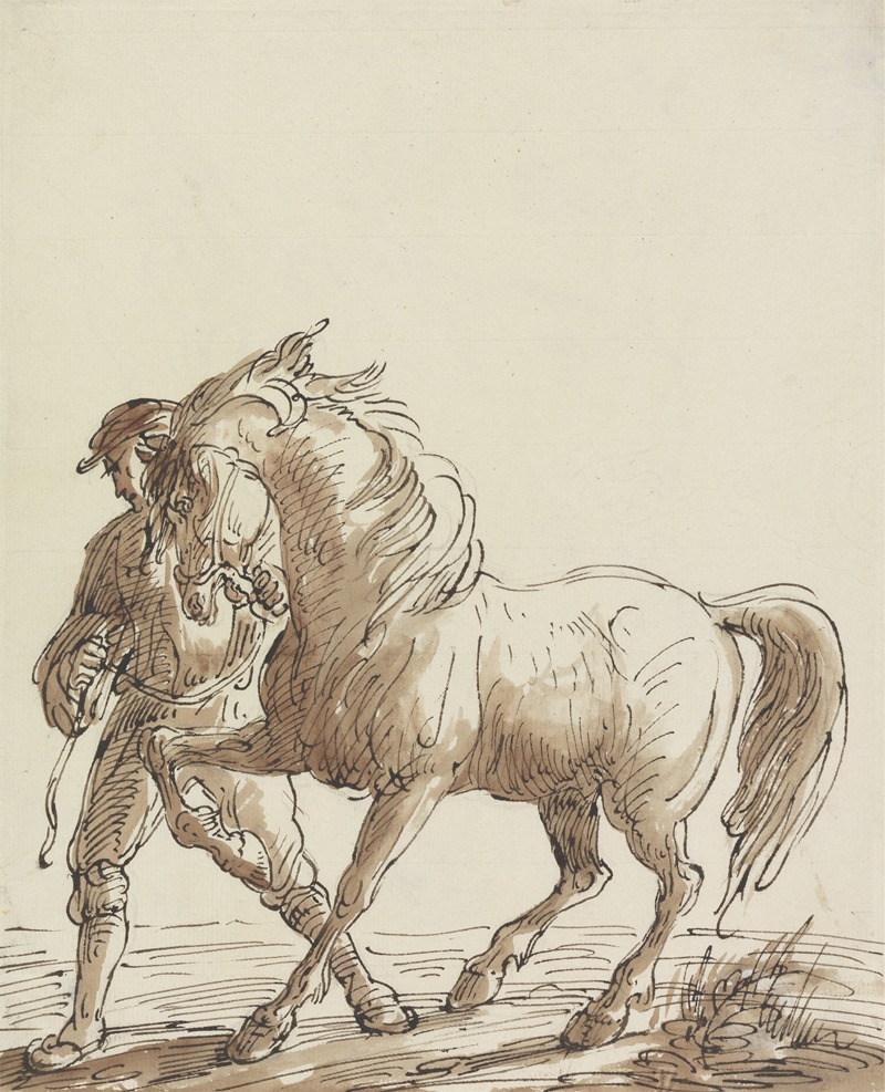 Thomas Barker - Man Leading a Horse
