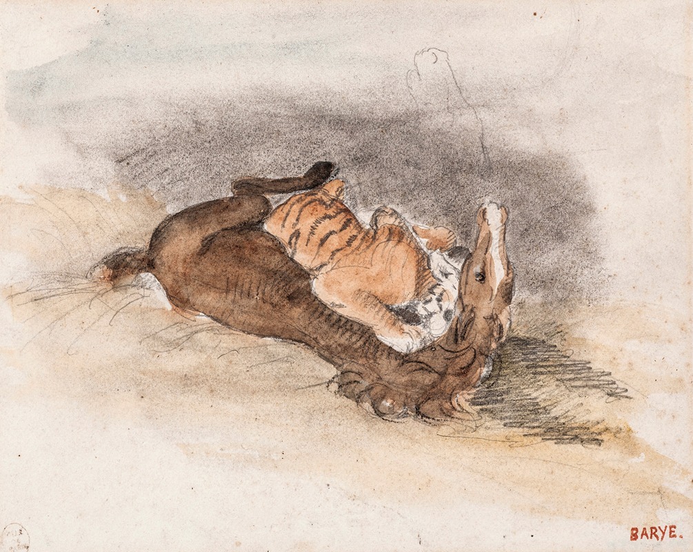 Antoine-Louis Barye - Tigre dévorant un cheval