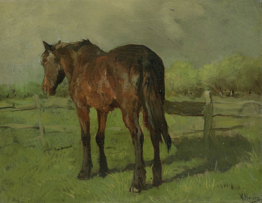 Paard by Anton Mauve - Artvee