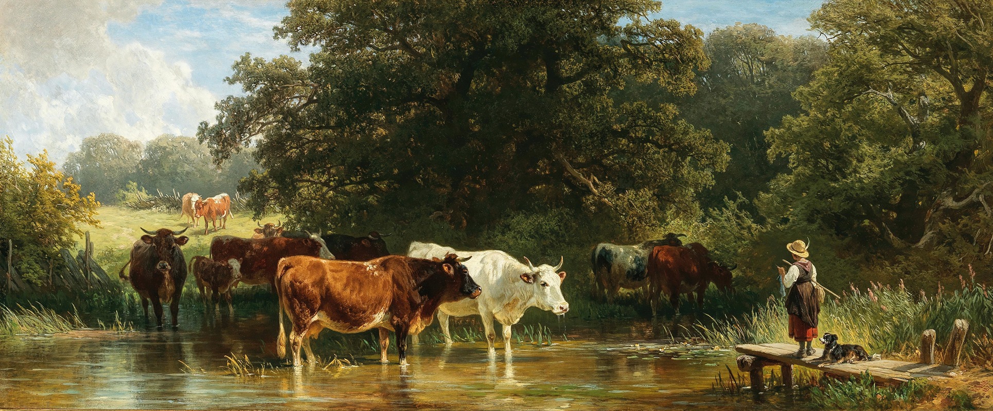 Friedrich Voltz - Cows near a Watering Place