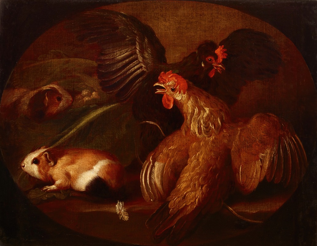 Giovanni Agostino Cassana - Hens and Guinea Pigs