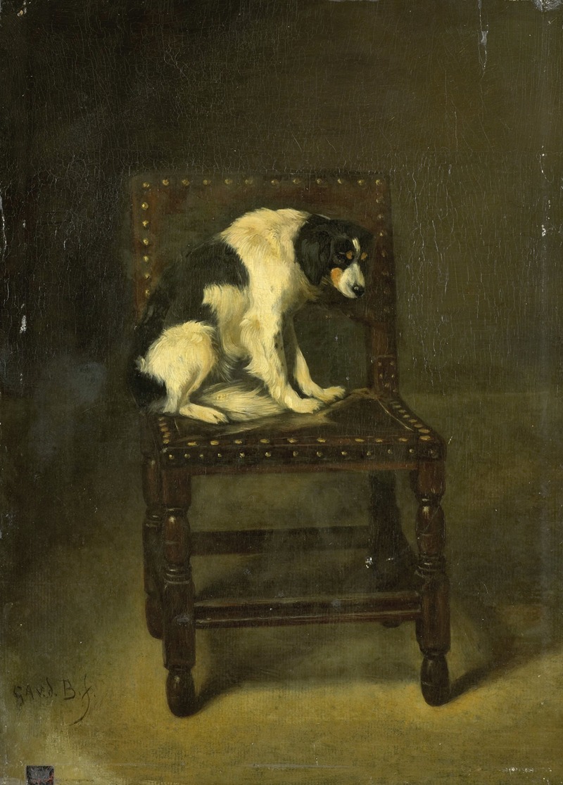 Guillaume Anne van der Brugghen - A Dog on a Chair
