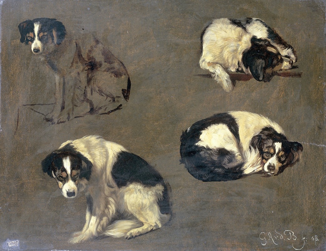 Guillaume Anne van der Brugghen - Four Studies of a Dog