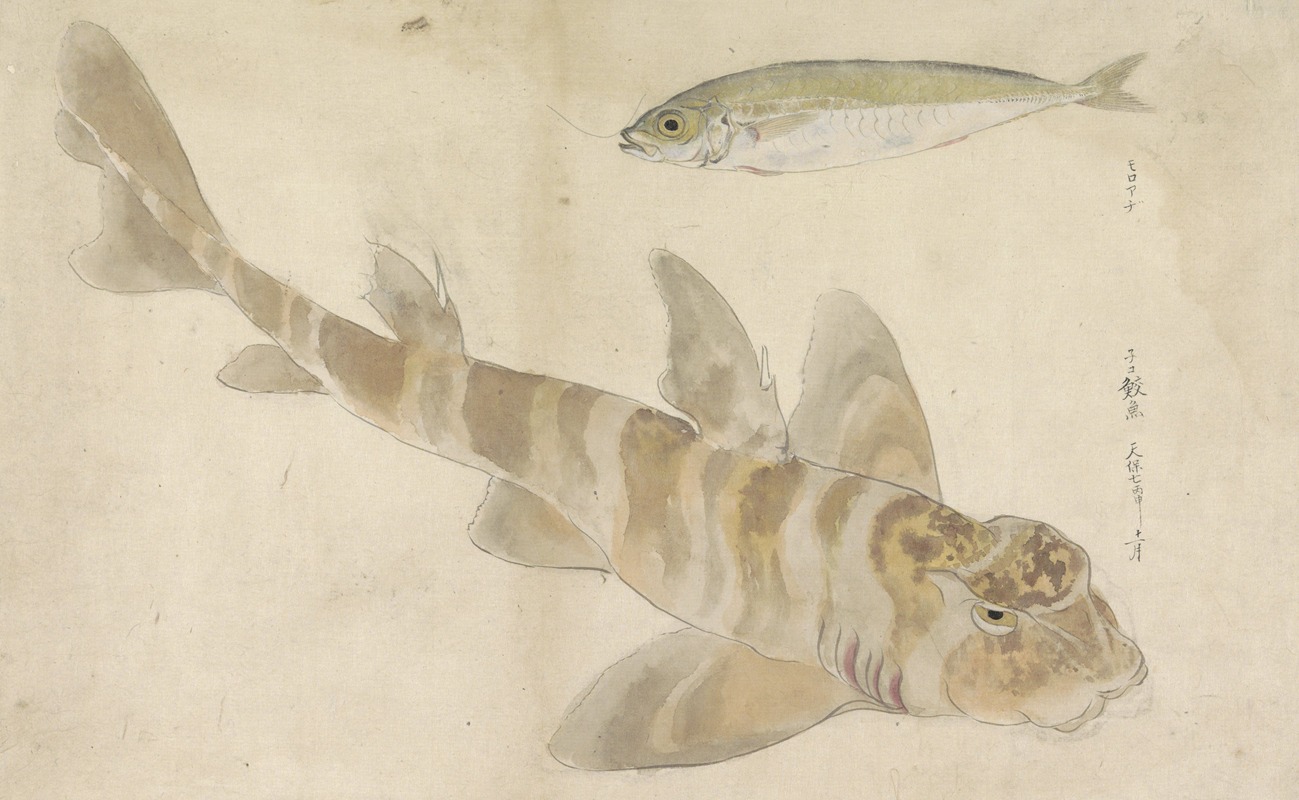 Ishikawa Kazan - Twee vissen; poon en haring