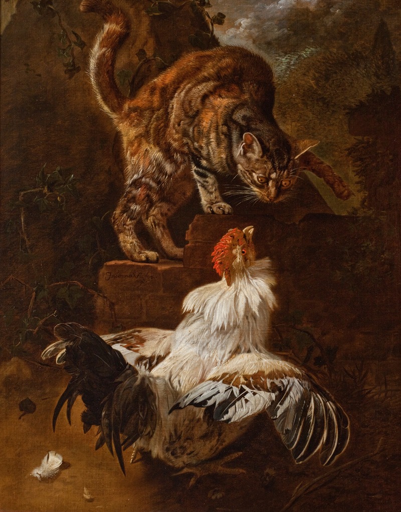 Jacobus Victors - Fight of a Cock and a Cat