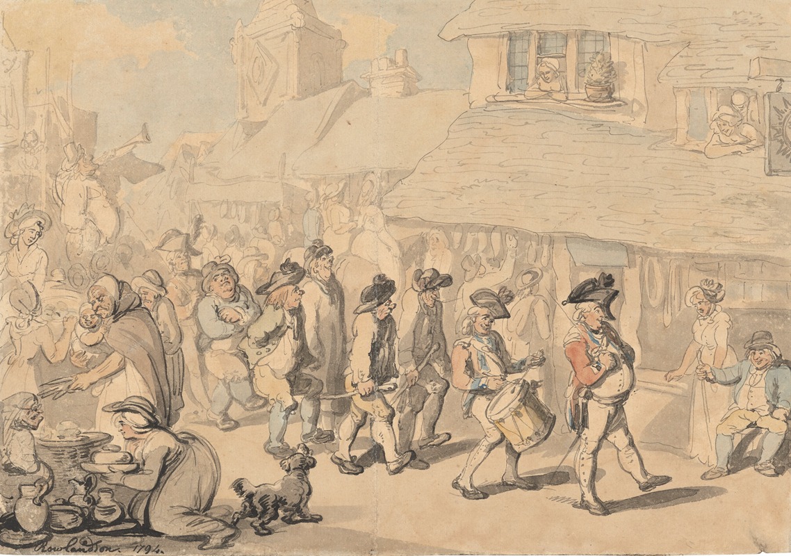 Thomas Rowlandson - Recruiting soldiers at Brentford