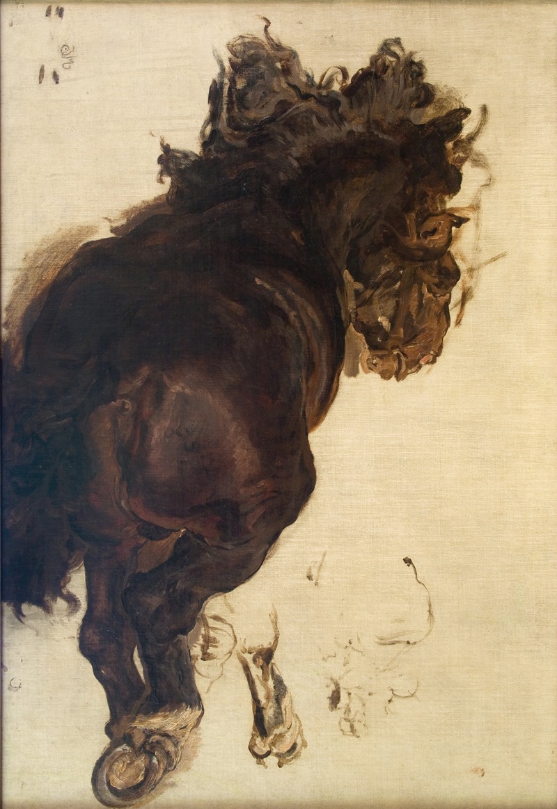 Jan Matejko - Study of a recIIning horse