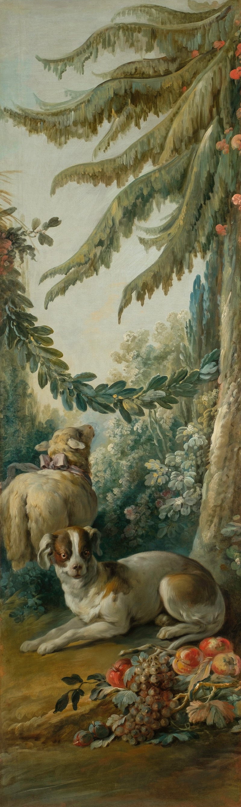 Jean-Baptiste Huet - Chien et mouton dans un paysage