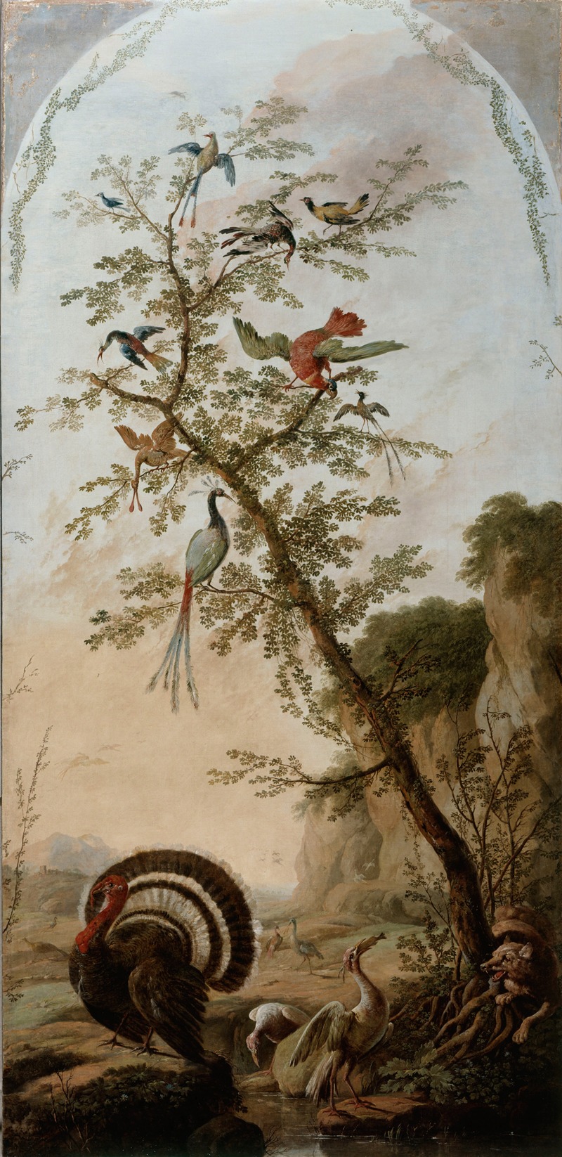 Jean-Baptiste Pillement - Panneau décoratif à sujets d’animaux