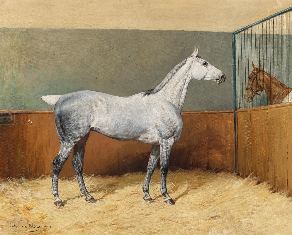 Julius von Blaas - A Dappled-Grey Horse