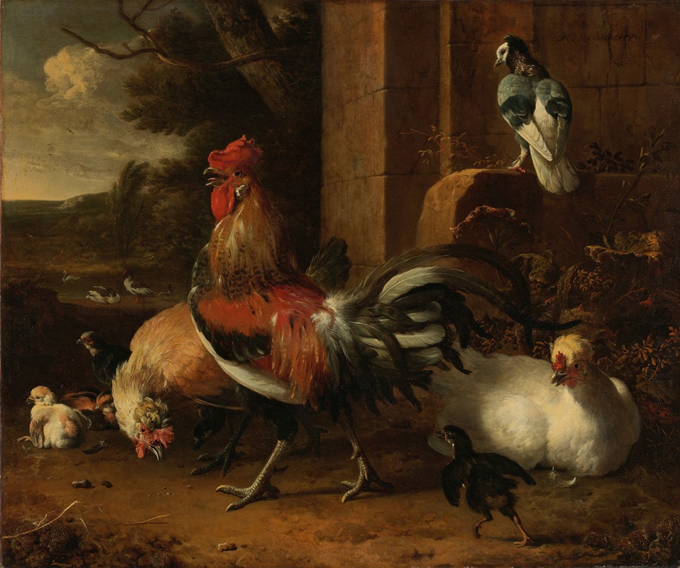 Melchior d'Hondecoeter - A Poultry Yard