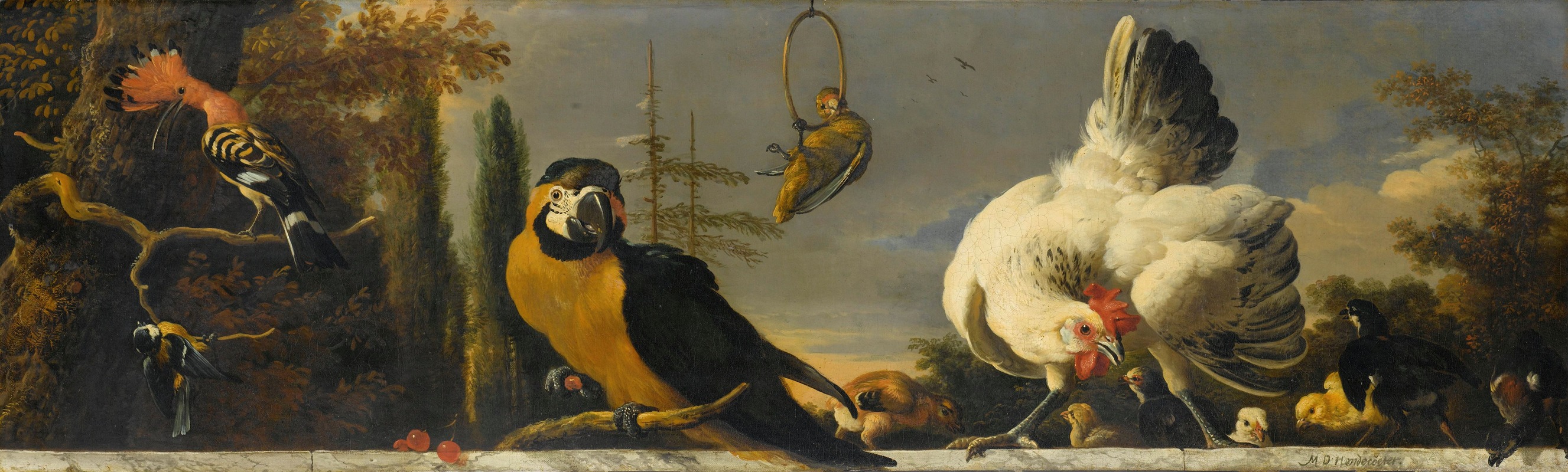 Melchior d'Hondecoeter - Birds on a Balustrade
