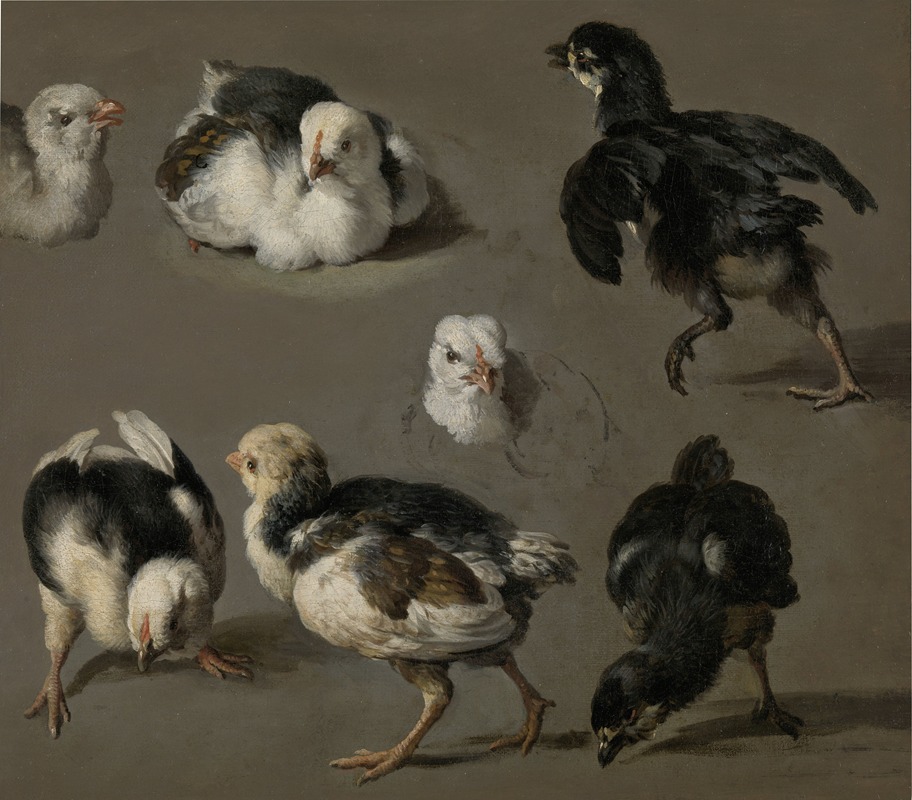 Melchior d'Hondecoeter - Seven Chicks