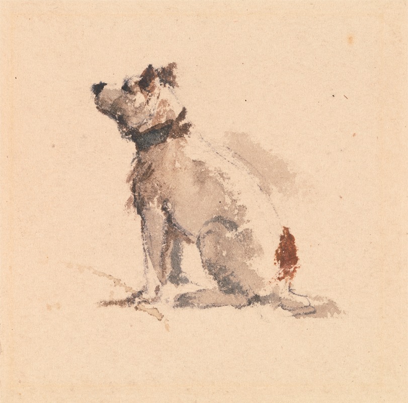Peter DeWint - A Terrier, Sitting, Facing Left