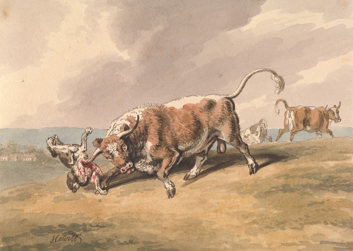 Samuel Howitt - A Bull Attacking a Dog