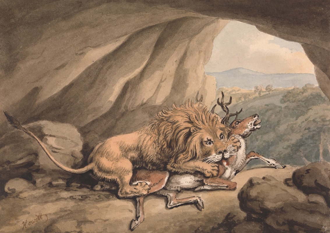 Samuel Howitt - Lion Attacking a Stag