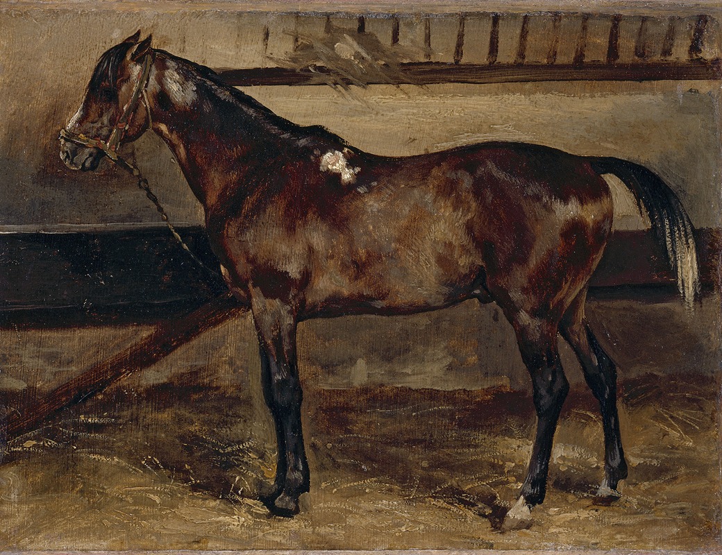 Théodore Géricault - Cheval brun à l’écurie