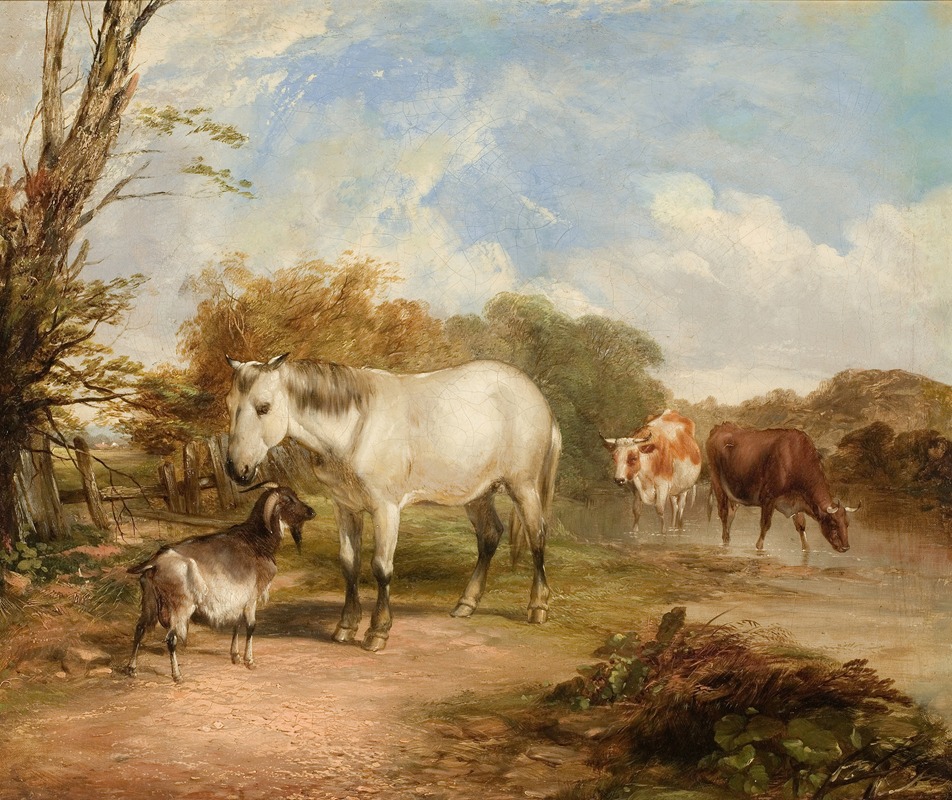 Thomas Sidney Cooper - Pastoral Scene with Horse