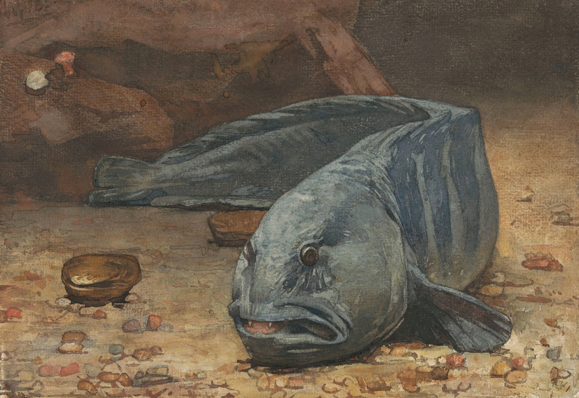 Willem Witsen - Zeewolf op de bodem van een aquarium