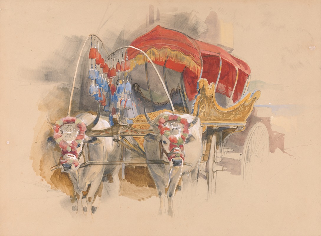 John Frederick Lewis - A Turkish Araba Drawn by Two White Oxen, Constantinople