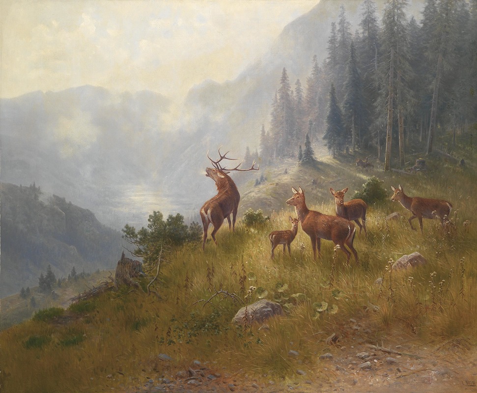 Ludwig Sckell - Hirsche im Hochgebirge