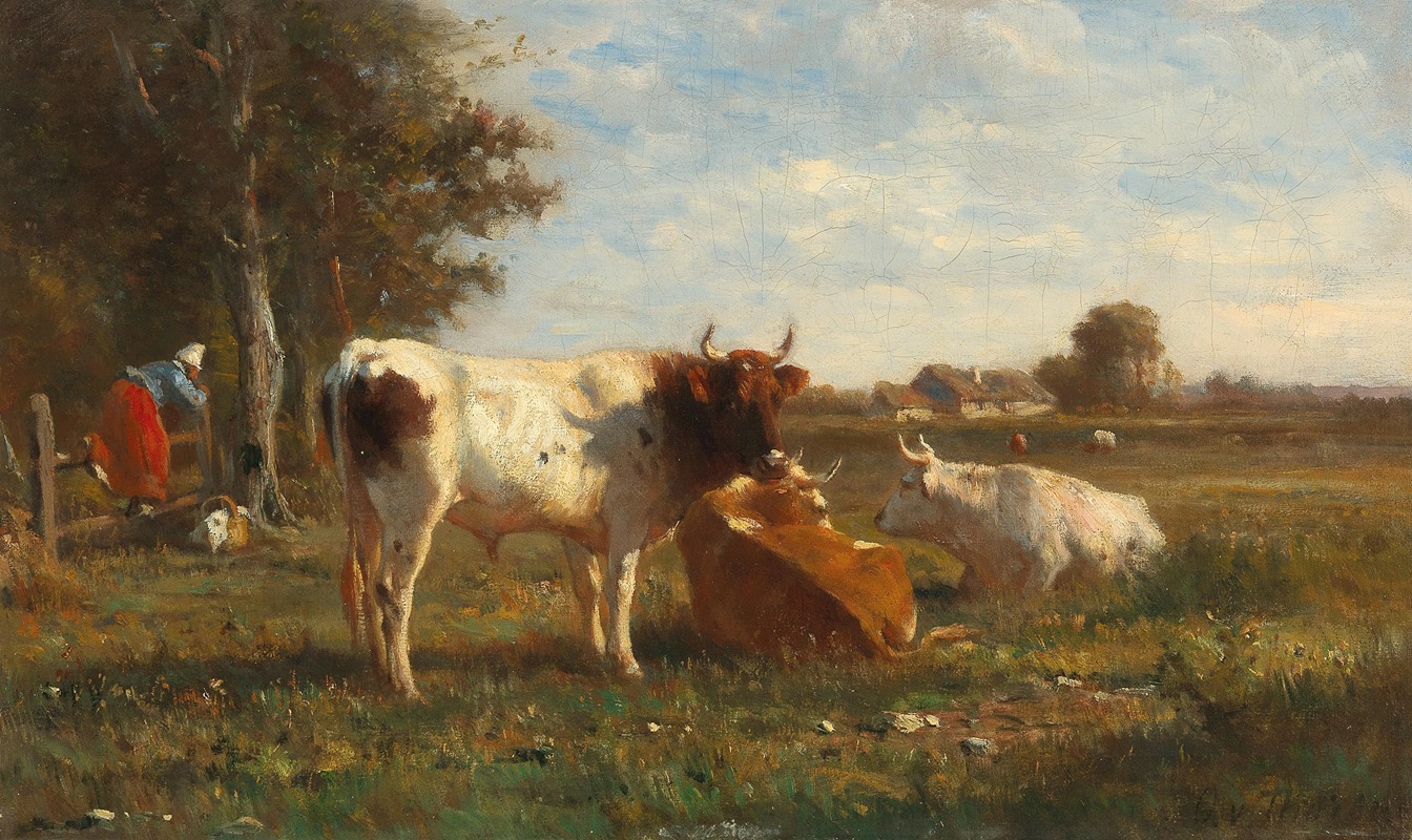 Otto von Thoren - Open Landscape with Cows