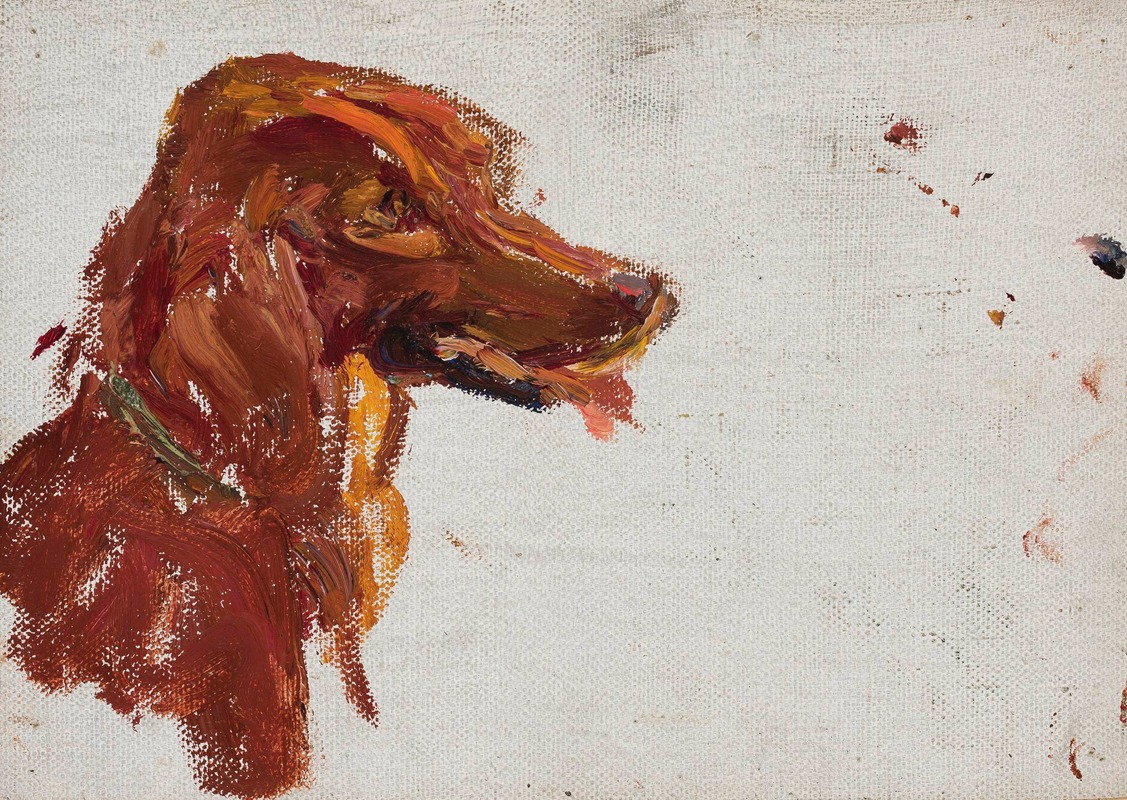 Jan Ciągliński - Study of the head of the dog of Prince Golitsyn. Maryino.