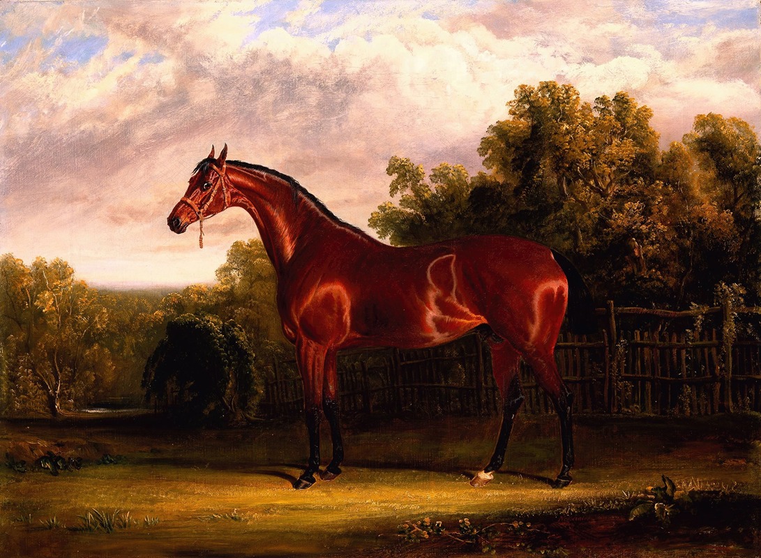 John Frederick Herring Snr. - Negotiator, a Bay Horse in a Landscape.