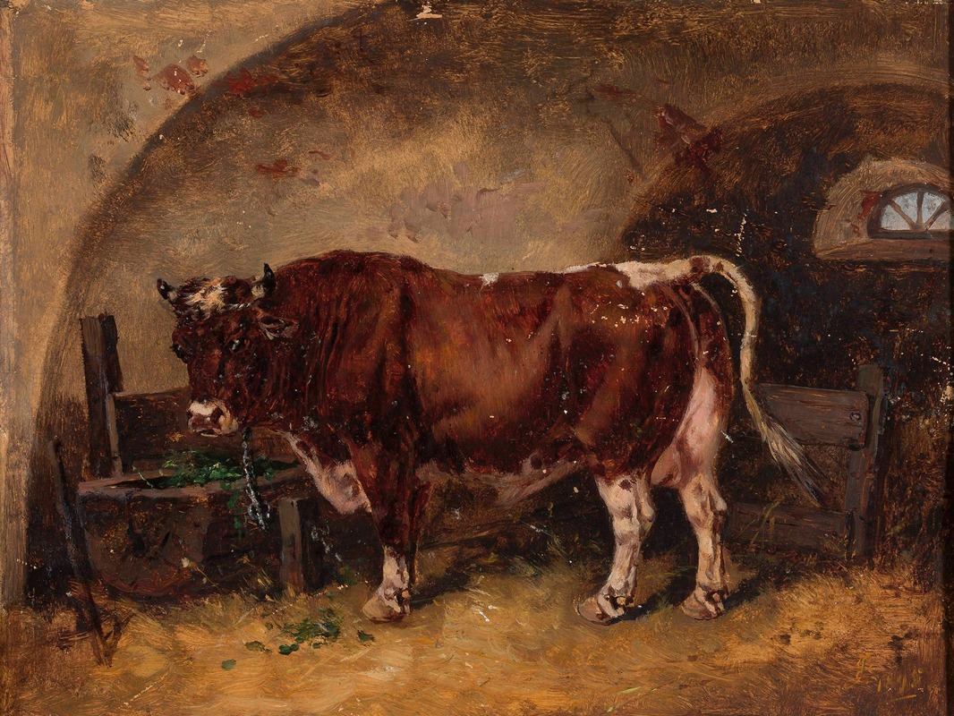 Józef Brodowski - Ox in the barn
