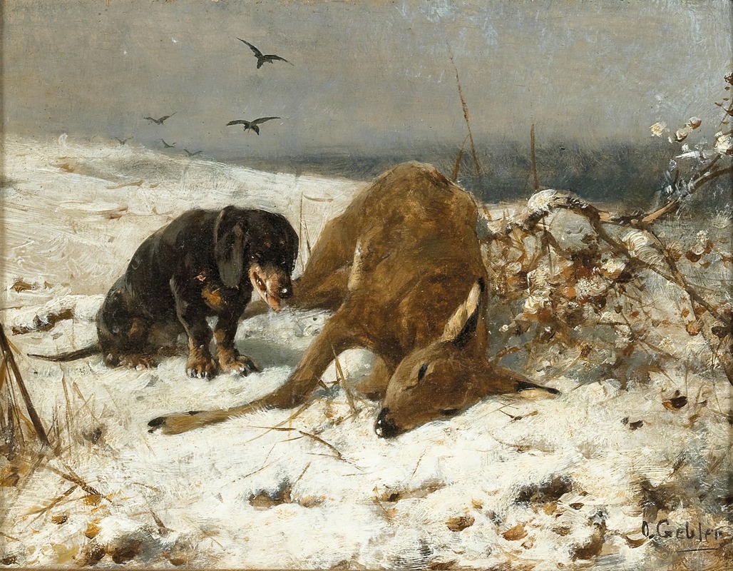 Otto Gebler - A Hound with Dead Deer