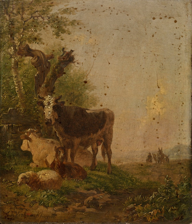 Eugène Joseph Verboeckhoven - Cows and Sheep