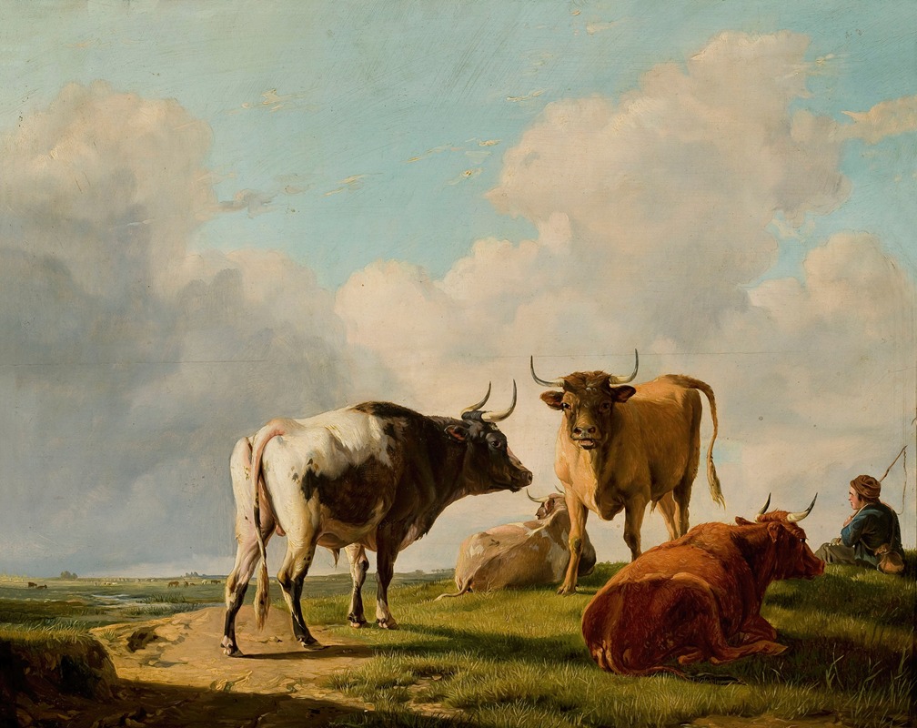 Eugène Joseph Verboeckhoven - Cows in the pasture