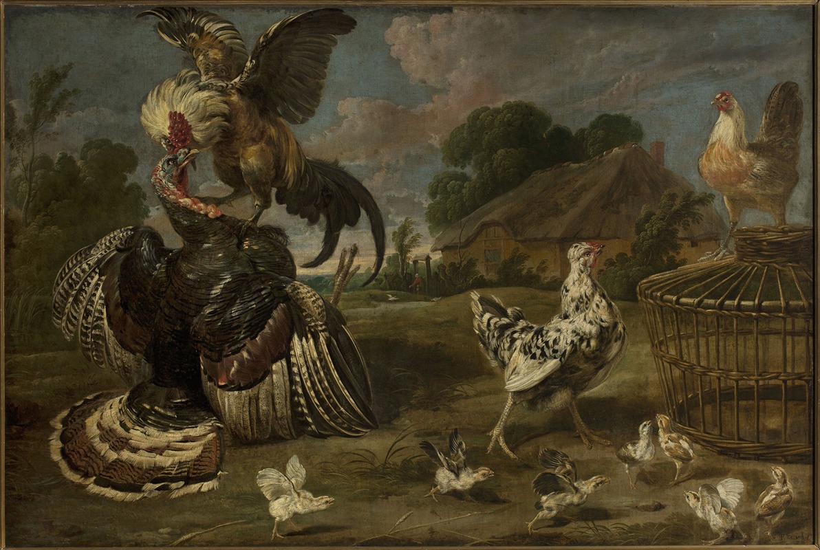 Paul de Vos - A turkey and a rooster