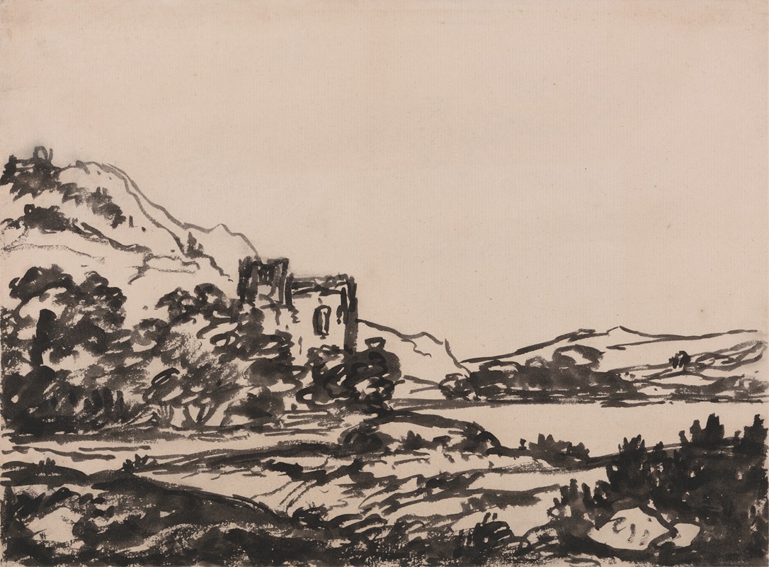 Alexander Cozens - Castle in a Landscape