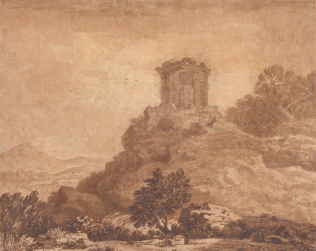 Alexander Cozens - Landscape with a Ruined Temple